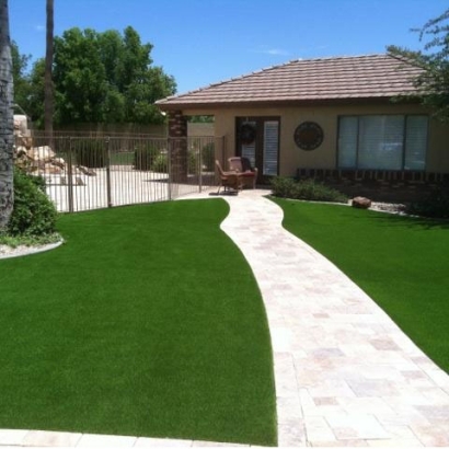 Fake Grass Fullerton, California Paver Patio, Small Front Yard Landscaping