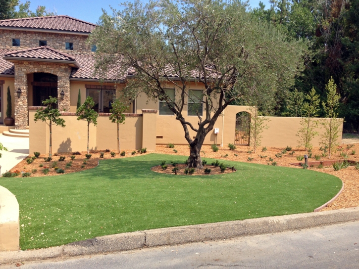 Fake Turf Lamont, California Paver Patio, Front Yard